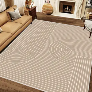 Modern Plaid Carpet, Waterproof, Non-Slip, Absorbent, Soft, 6mm Thick, Ideal for Kitchen, Living Room, Bedroom, Hallway, Bathroom, Laundry Room