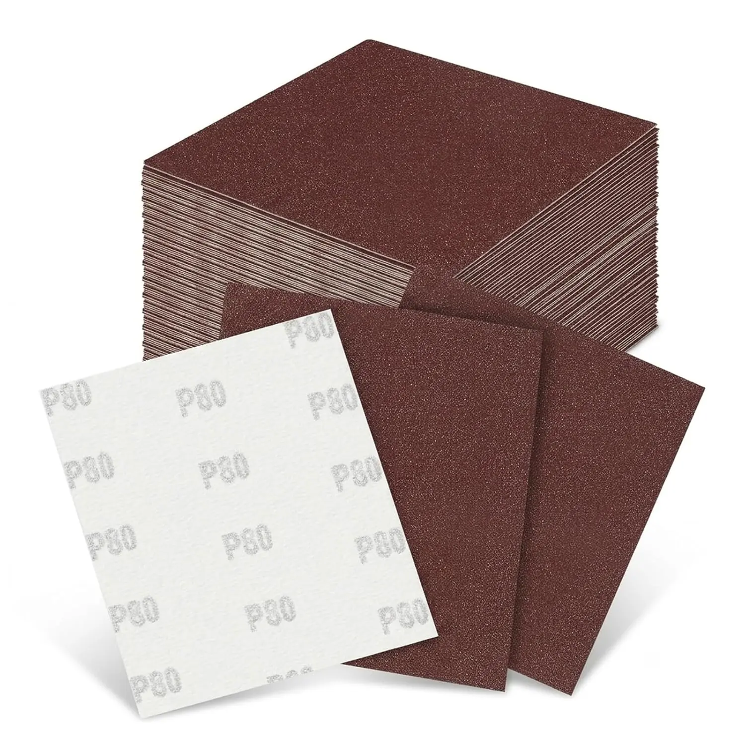 30 count 1/4 Sheet Sandpaper for Palm Sander, 5.5" x 4.5" Hook and Loop Sanding Sheet, 60/80/120 Grit  Oxide Sand Paper  for , Metal, Auto