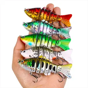 Multi-Jointed Slow Sinking Swimbait with Hooks – Lifelike Swim Crank Fishing Lure, Freshwater & Saltwater Bass Bait, Beginner-Friendly Outdoor Tackle, Father Day Gift