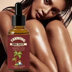 30ML Coconut Self-Tanning Oil, Waterproof Indoor Tan, Hydrating Moisturizing, Easy to Use, Portable, Sunless Tanning Essence