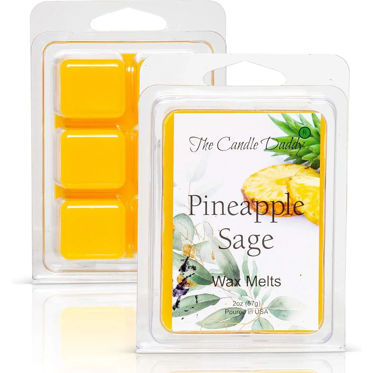 Pineapple Sage - Tropical Herbal Scented Melt- Maximum Scent Wax Cubes/Melts- 1 Pack -2 Ounces- 6 Cubes Gift for Women, Men, BFF, Friend, Wife, Mom, Birthday, Sister, Daughter, Long Lasting Wax Tart