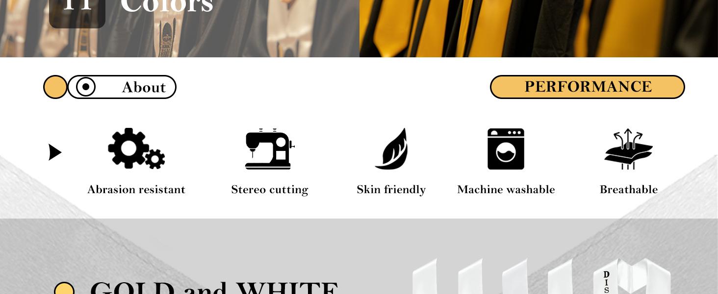 60 Inch Graduation Stole, Unisex Satin Sash for High School & College Graduation Ceremony