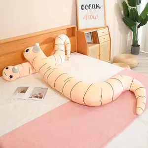 110cm Kawaii Hot Sale Soft Snake Plush Doll Green Cartoon Long Snake Plush Toy Decoration Bedroom Sofa Gift for Friends