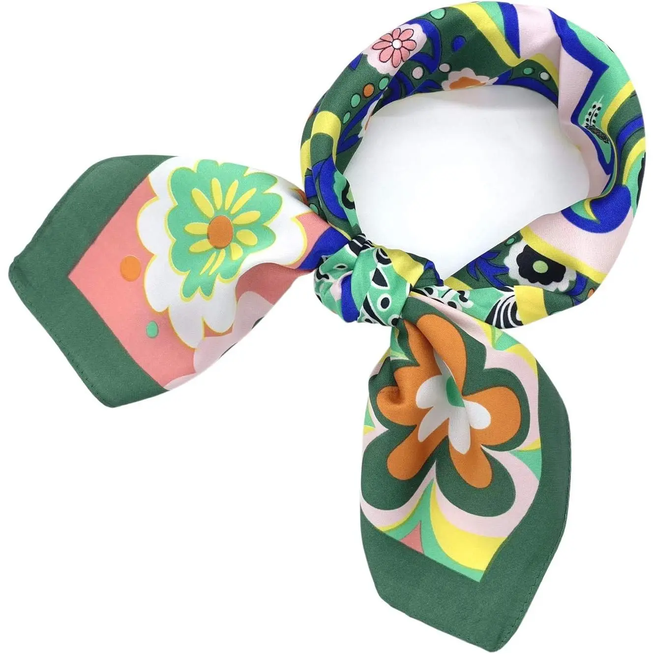 Silk Like Scarf Women’s Fashion  Large Square Satin Headscarf Headdress 24''x24''