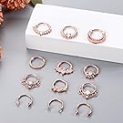Besteel 12Pcs Septum Rings 16G Daith Earrings Nose Rings Hoop Stainless Steel CZ Opal Cartilage Helix Tragus Earrings Septum Clicker Piercing Jewelry Silver Black Rose Gold Butterfly Beautiful Besteel 12Pcs Septum Rings 16G Daith Earrings Nose Rings Hoop Stainless Steel CZ Opal Cartilage Helix Tragus Earrings Septum Clicker Piercing Jewelry Silver Black Rose Gold Butterfly Beautiful