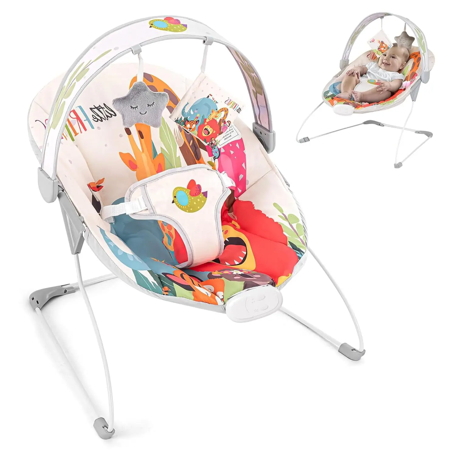 Baby Bouncer  Infant, Baby Bouncer seat,Electric Infant Bouncers with Music  Babies 0-6 Months Up to 20 lbs