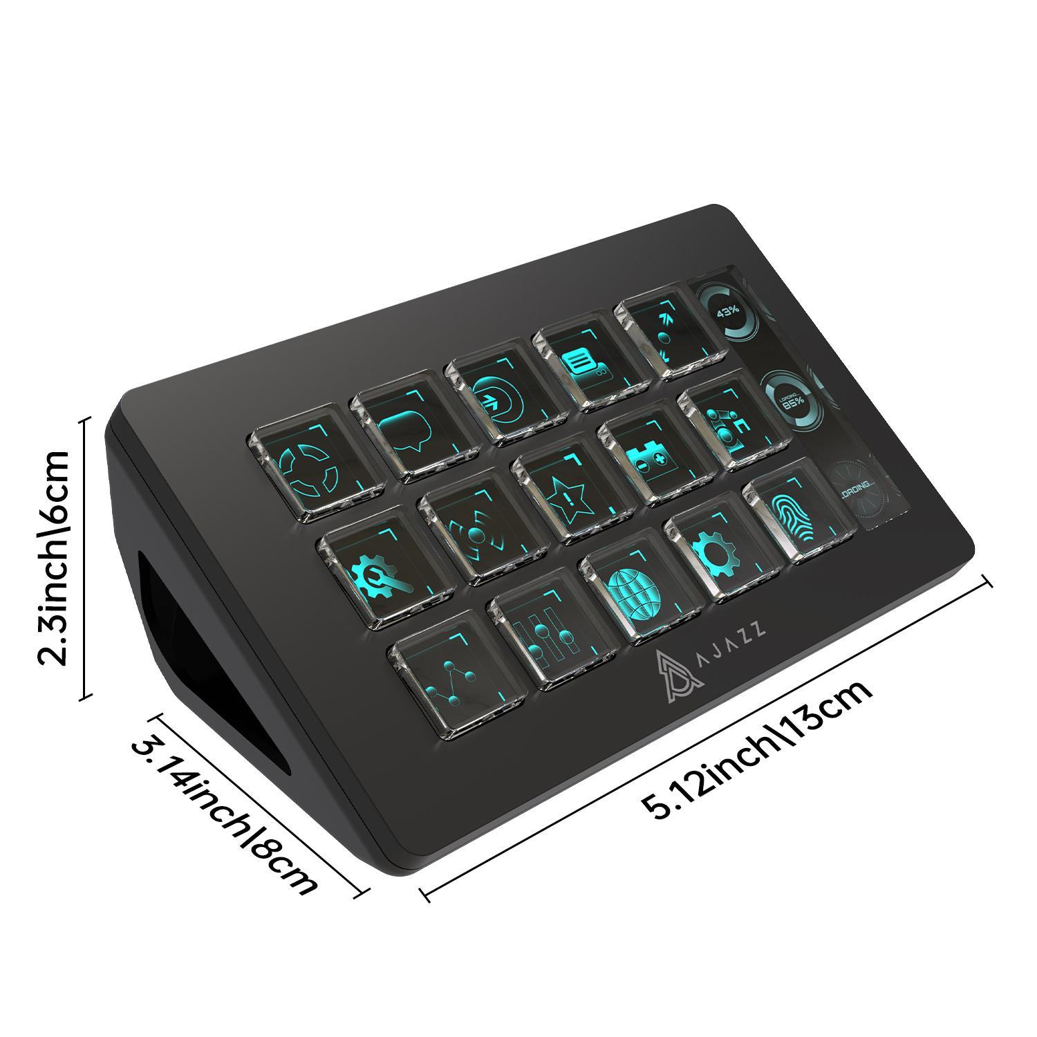 AJAZZ AKP153 Streaming Console Button Customization Programming Operation Feedback Sensitivity Enhances Work Creation Efficiency Compatible with Win/Mac Office Live Streaming Multi Scene Application