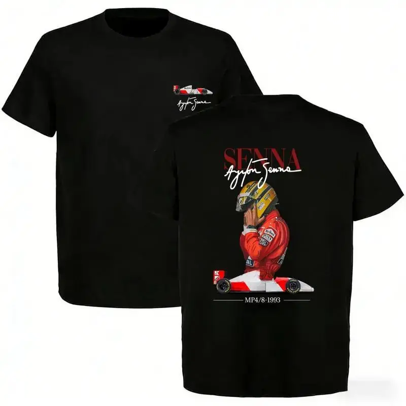F1 Legend Ayrton Senna Tee – Vintage Motorsport Shirt, Racing Enthusiast Gift,Oversized Casual Men's Letter Pattern Printed T-Shirt women tshirt campingessentials