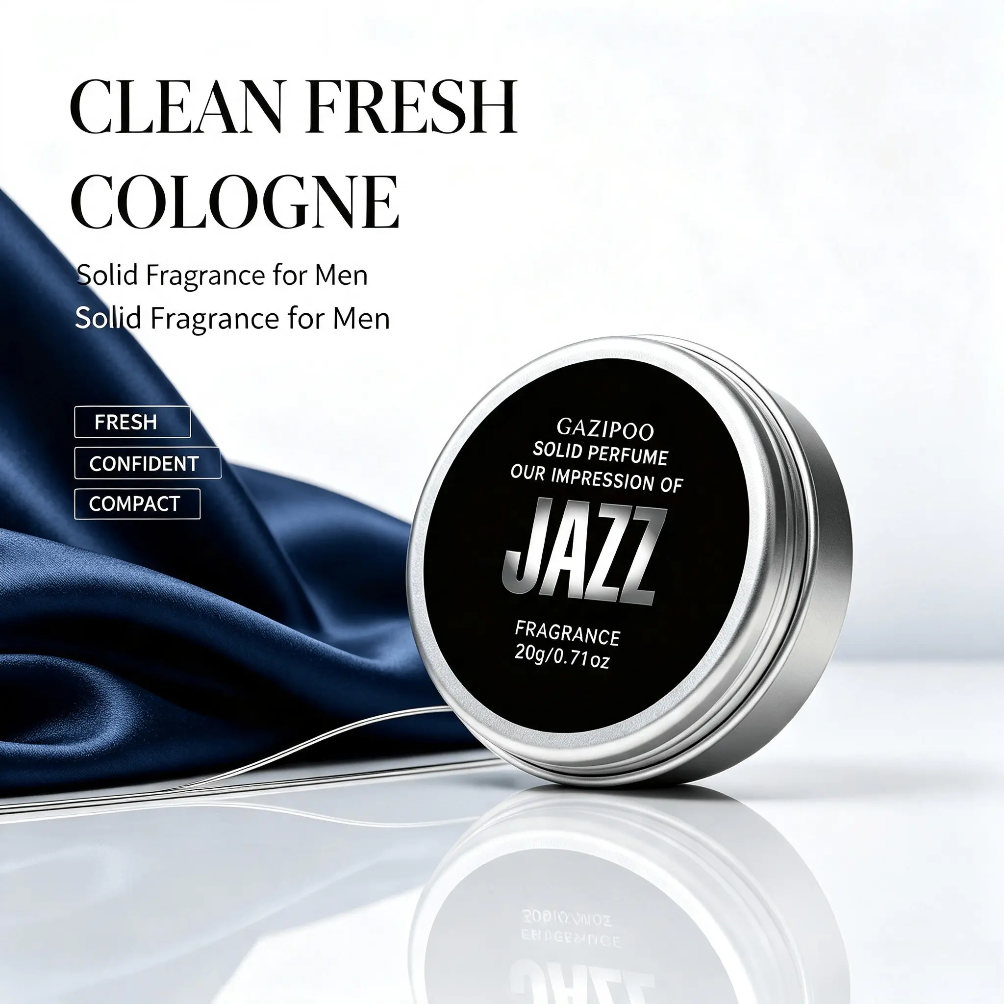 Jazz Men's Solid Perfume, Portable Long-Lasting Fragrance, Earthy Woody Scent, Ideal for Daily Dates, Business Meetings, Perfect Gift