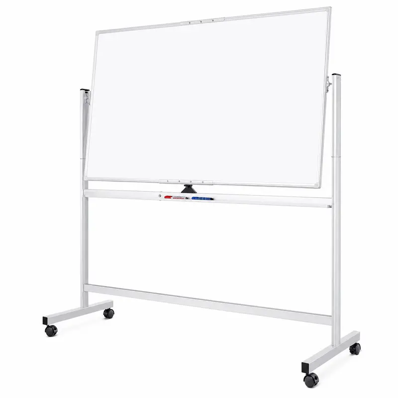 Garvee Mobile Double Sided Flip Magnetic Dry Erase Whiteboard with Rolling Stand Foldable Writing Board 48 x 36 Inch for Classroom Office School Conference Room Teaching Presentation Planning Collaboration and Daily Organization