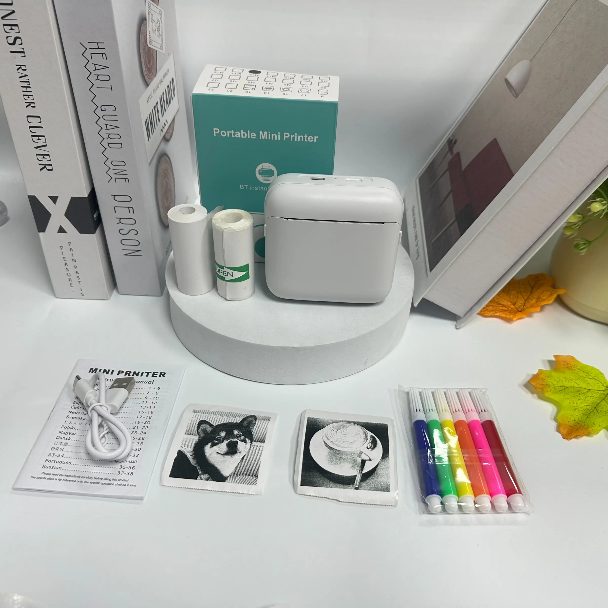 New Mini Portable Printer, Wireless Bluetooth-compatible Label Printer, Label Sticker Printer, Print Labels, Files, Photos, DIY Art, Ideal Gift for Work, Life, Study