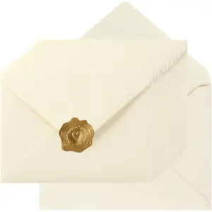 100 Pieces A7 Colorful 5x7 Envelopes for Greeting Cards, Birthday, Weddings, Baby Shower Invitation Cards (Cream Color, 5.24 x 7.24 Inches)
