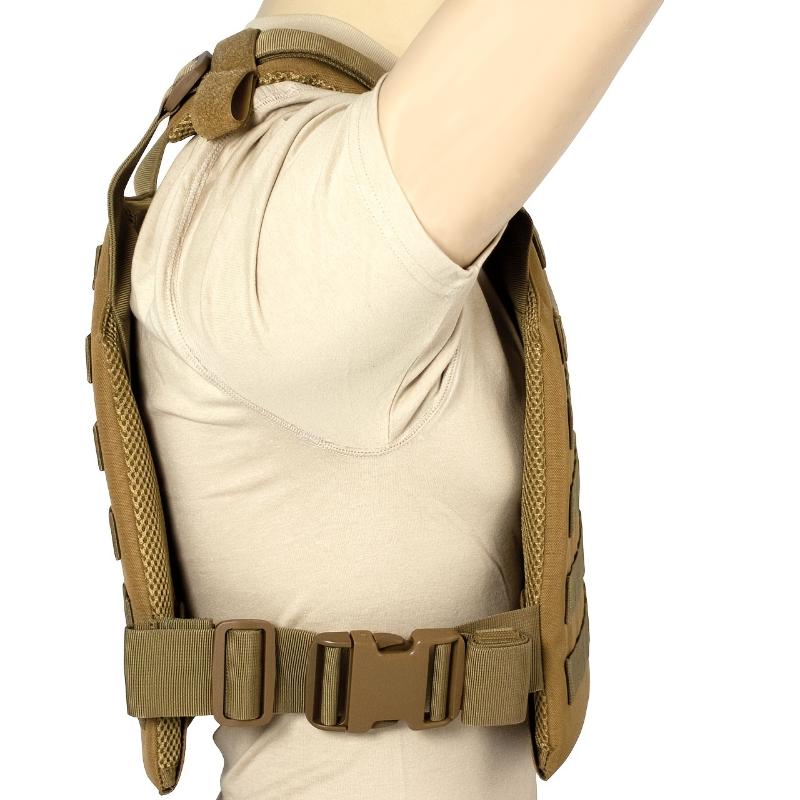1pc Adjustable Lightweight Tactical Training Vest - Khaki, Durable Nylon Blend, All-Season Comfort with Multiple Pockets & Customizable Attachments for Outdoor Hunting