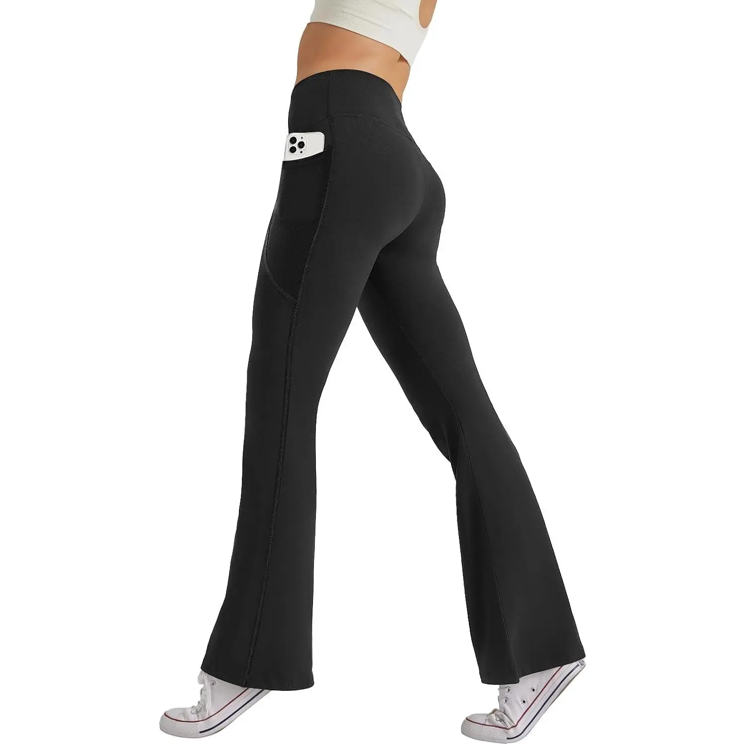 sportsWomen's High Waist Flare Yoga Pants Casual Bootcut Leggings