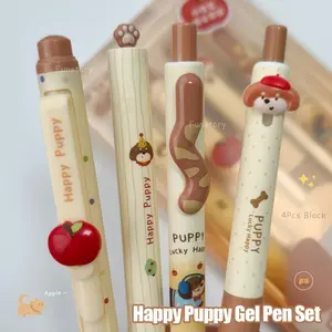 4/8pcs Cute Puppy Gel Pen Set, Creative Cartoon Dog Neutral Pens 0.5mm, Fun Animal Quick-Dry Pens for School & Office, Halloween Christmas Gifts
