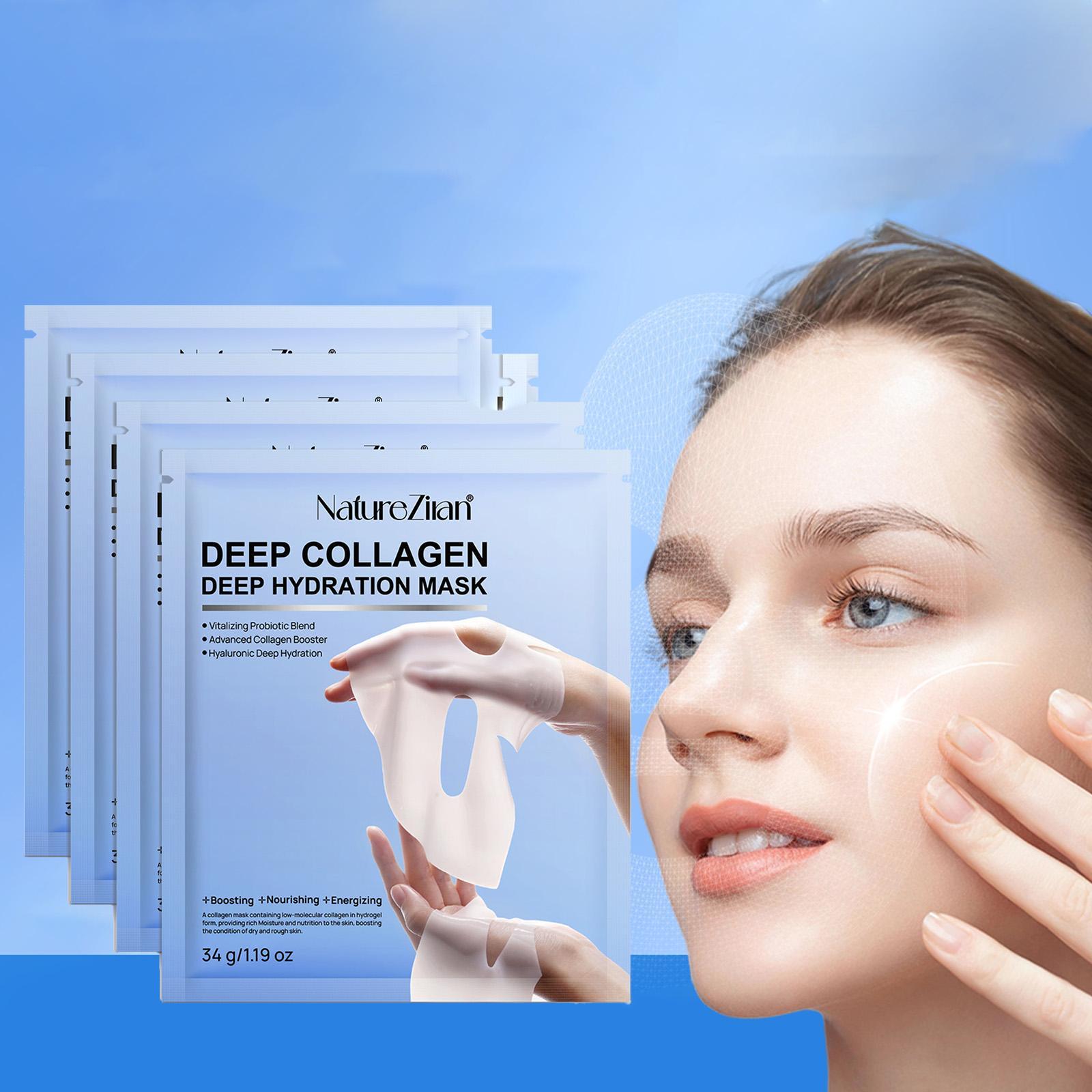 NatureZiran Deep COLLAGEN DEEP HYDRATION MASK 4 Packs, Daily skin care mask, deep moisturising and hydrating, suitable for all skin types