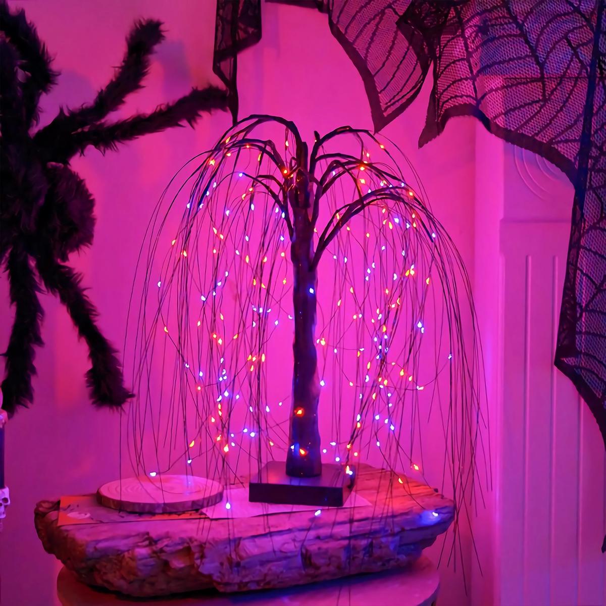 192 LED Halloween Willow Tree Holiday Decoration, Indoor Family Party Decor, Perfect for Halloween Home Festive Display