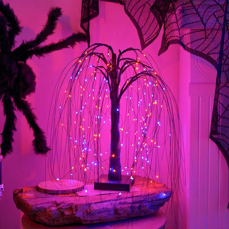 192 LED Halloween Willow Tree Holiday Decoration, Indoor Family Party Decor, Perfect for Halloween Home Festive Display