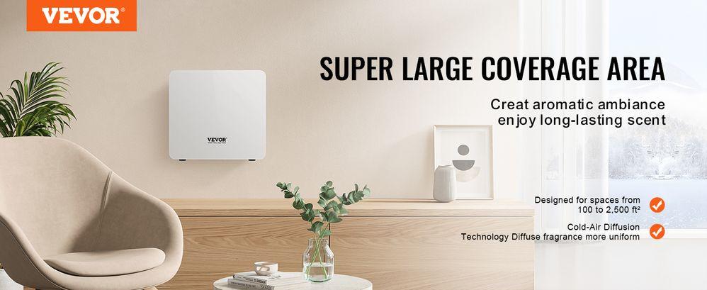 VEVOR Scent Air Machine for Home, 480ML with Cold Air Technology, Waterless Smart Essential Oil Diffuser, Cover Up to 2500 Sq.Ft for Large Room, Hotel, Spa, Business Office VEVOR Scent Air Machine for Home, 480ML with Cold Air Technology, Waterless Smart Essential Oil Diffuser, Cover Up to 2500 Sq.Ft for Large Room, Hotel, Spa, Business Office