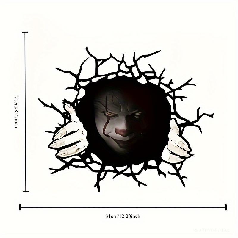 Spooky Halloween Clown Peek Car Stickers - Vinyl Material For A Creepy Halloween Vibe(FS)