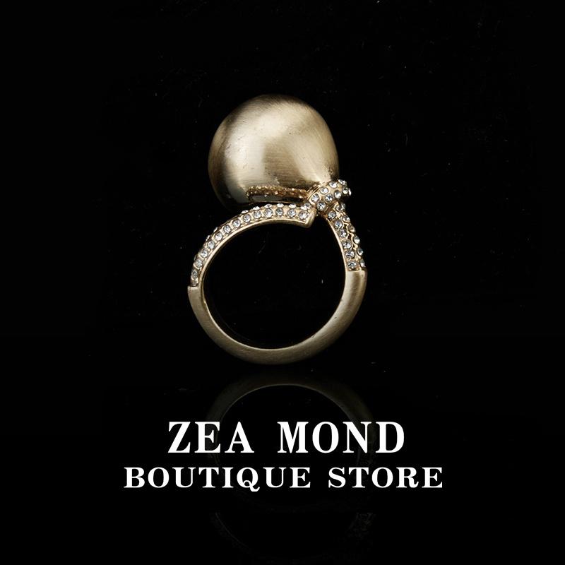 Copper alloy synthetic cubic zirconia women's ring JY-JZ-8