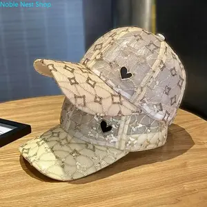 Unisex Korean Style Sequin Hollow 3D Mesh Baseball Cap, Anti-UV Breathable Lightweight Sun Hat, Fashion Accessory for Outdoor Sports and Daily Casual Wear