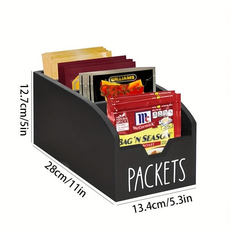 Wooden Spice Pack Storage Box, 1 Count Multi-Grid Kitchen Snack and Seasoning Storage Organizer, Home Organizer for Kitchen, Kitchen Pantry Storage