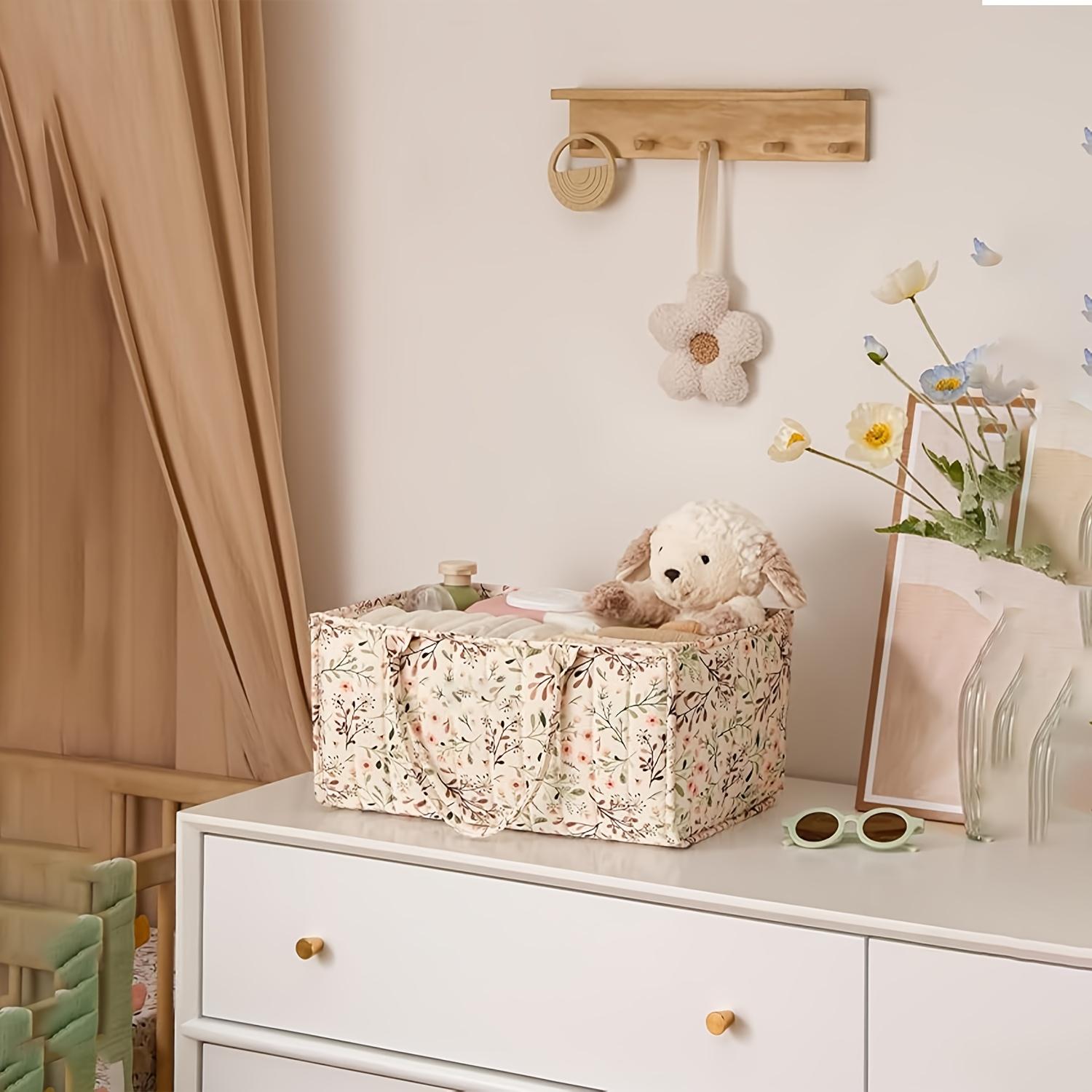 Storage Basket, Household Storage Basket, Floral Pattern Storage Basket, Lightweight, Beautiful and Practical Storage Basket Organiser