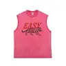 Men's vintage washed pure cotton vest featuring a universalprinted design suitable for both men and women, and canbe worn all year round.