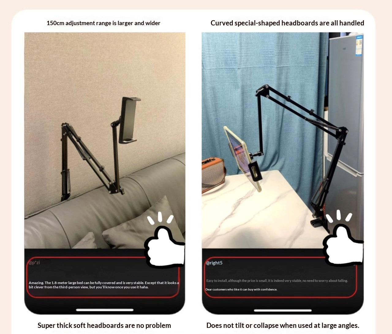 Insert-type bedside lazy bracket, mobile phone tablet bracket, adjustable, no punching, bed chasing mobile phone bracket