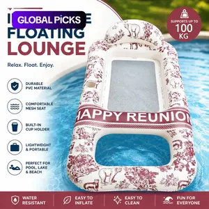 Large Thick PVC Inflatable Water Float Bed, Original Pattern, for Pool, Beach & Sea, Tanning Pool Float, Essential Vacation Travel Gift, Ideal for Family & Friends, Inflatable Pool Lounge #GLOBAL PICKS