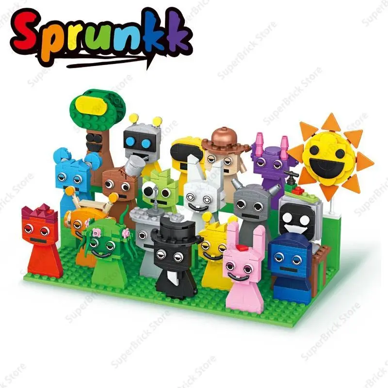 2026 new hot item  Sprunki Building Blocks Toys Sets Classic Game Cartoon Doll 18 Figures Model Bricks Children's toys Holiday Birthday Gifts