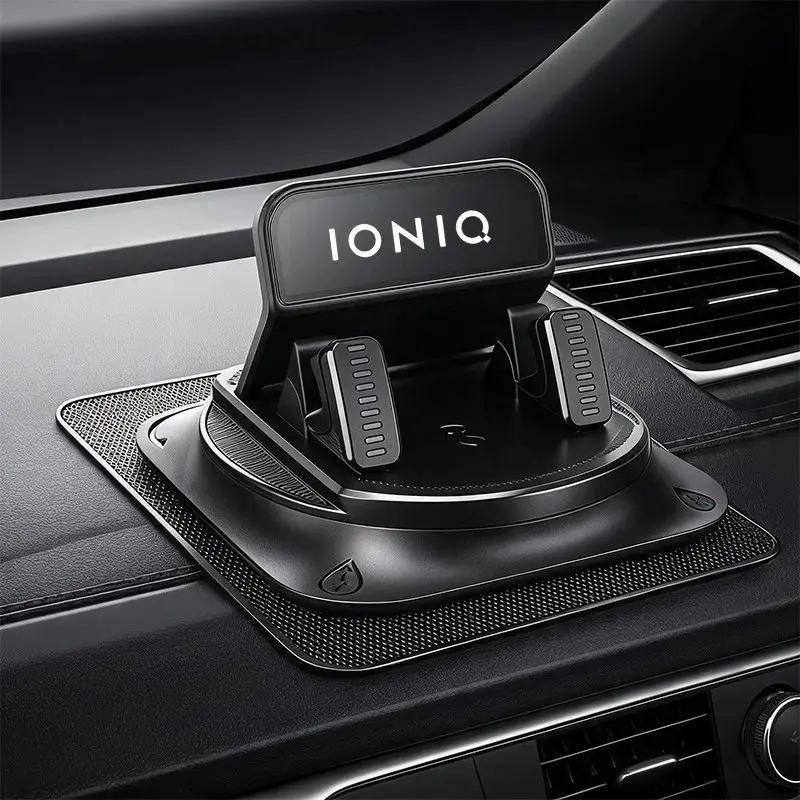 Ioniq Car Phone Holder, Low-Profile Circular Design, Adjustable Angle, Easy Installation, Driving Stability, Aesthetic Appeal