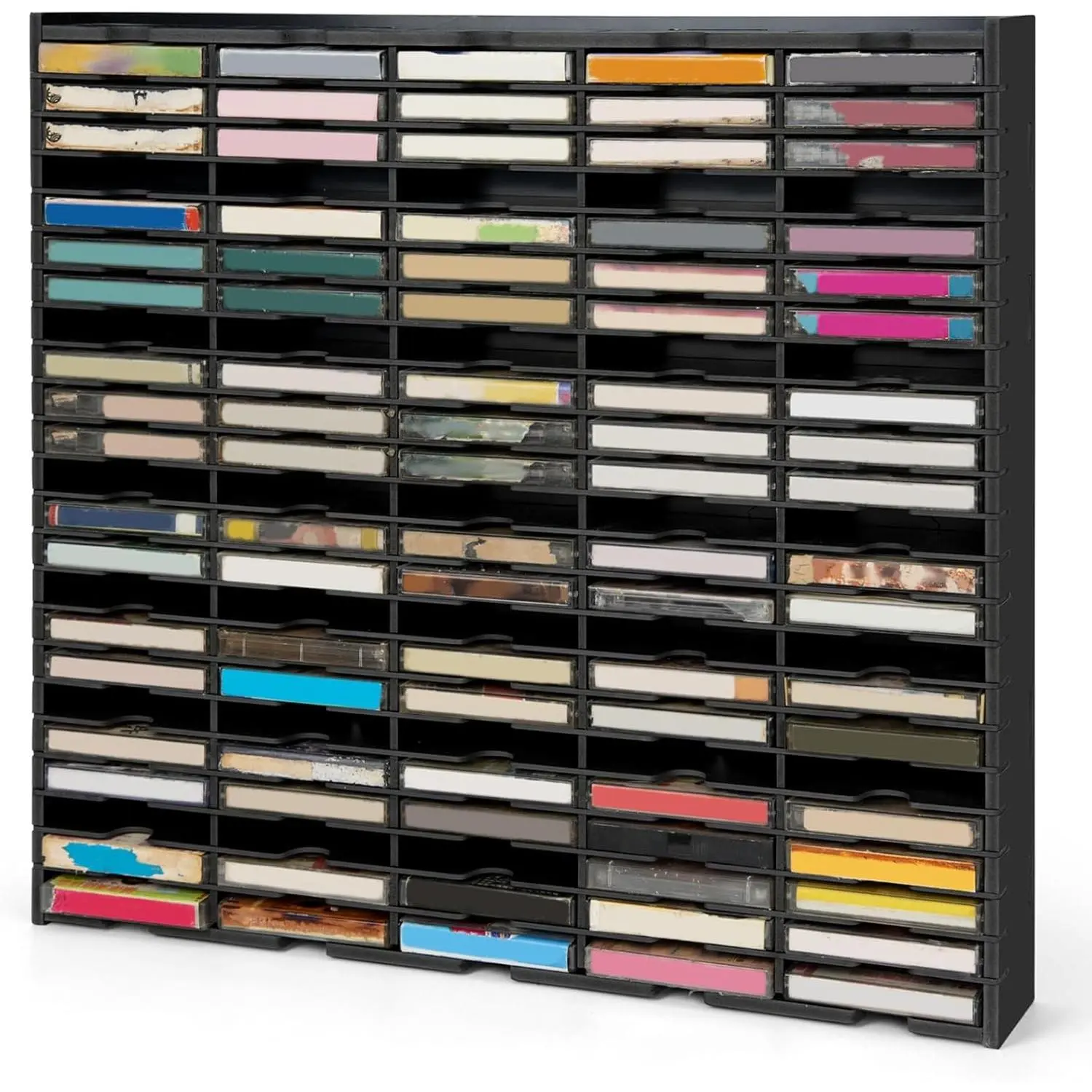 115-Slot Cassette Tape Storage Organizer Rack | Wall Mount Cassette Tape Holder, Audio Cassettes Display Shelf, Ideal Gift for Cassette Collectors