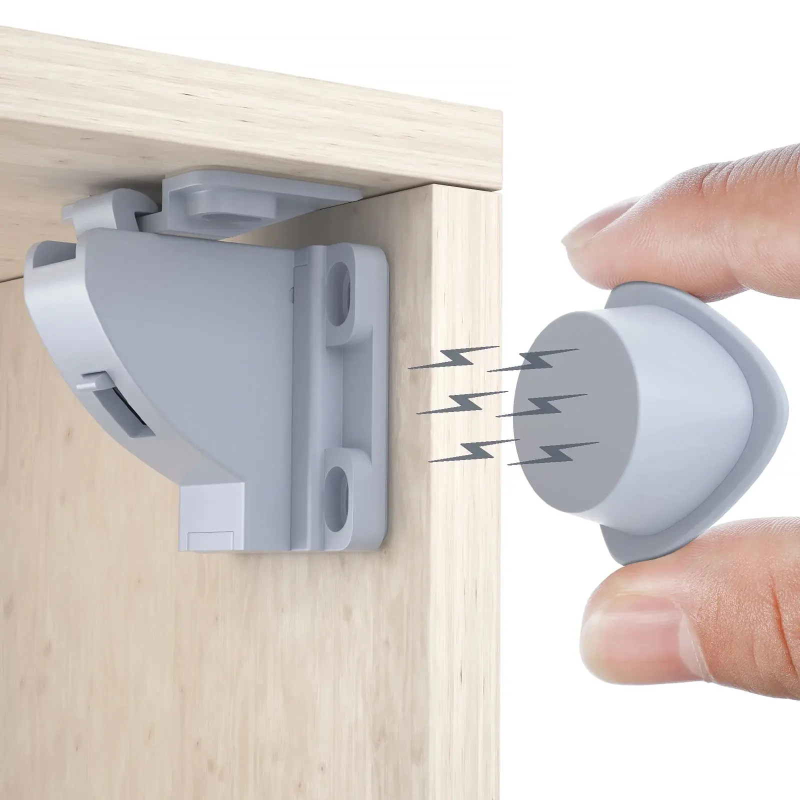 8-Piece Magnetic Cabinet Lock Set with 2 Keys, Invisible Child Safety Toddlers Drawer Lock, No Drilling Self-Adhesive Lock, Protects Kids and Pets