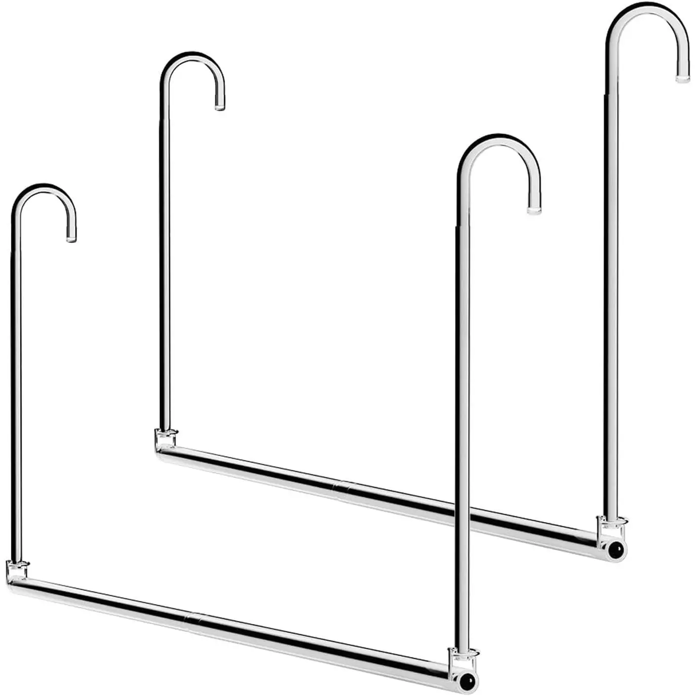 Closet  Rod, Adjustable Width and Height Chrome | Space-Saving Clothes  Bar,Heavy Duty Closet  Organizer Closet Extender  Rod Double  Rod ,2 Pack