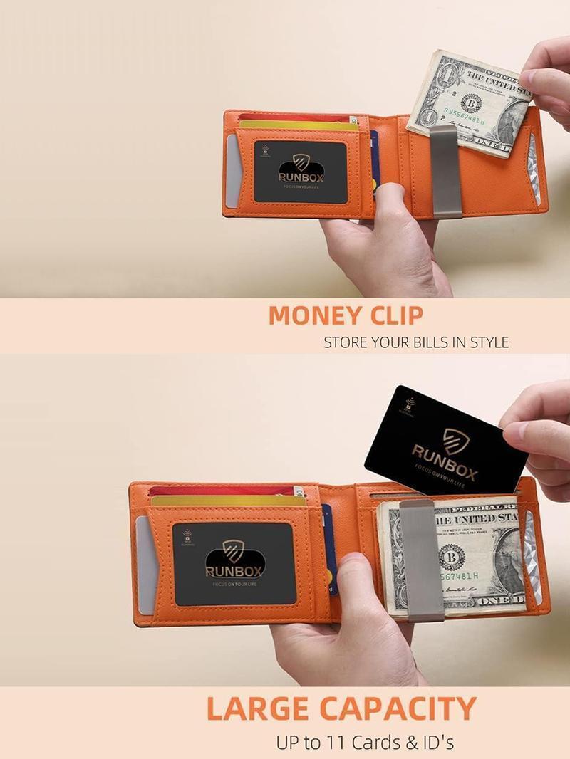 Men's Carbon Fiber Wallet with Card Slots, Ultra-Thin Bi-Fold Design, Built-in Money Clip, RFID Anti-Theft Protection, Stylish & Secure Card Holder for Everyday Use