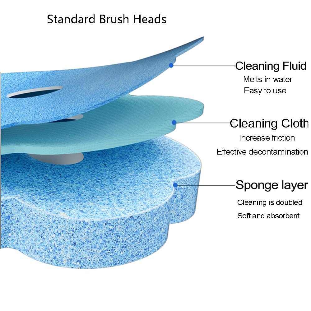 Disposable Toilet Brush Head, 1 Set 360-Degree Rotatable Toilet Cleaning Brush Head with Cleaning Liquid, Bathroom Cleaning Tool, Toilet Bowl Cleaners #GLOBAL PICKS