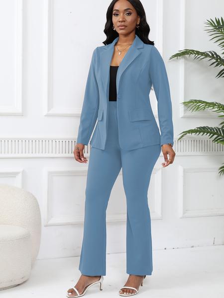 New Women's Elegant 2-Piece Suit Set, Long Sleeve Fitted Blazer with Matching Trousers, Stylish Office Wear for Modern Women,Business Casual Outfits