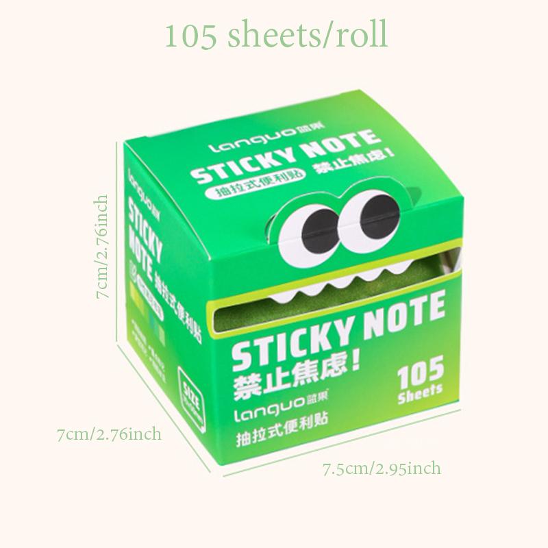 Random Color Cute Monster Pattern Sticky Notes, 105pcs/box Creative Multi-Purpose Sticky Notes, Sticky Memo Pads for Home, School and Office, Sticky Labels
