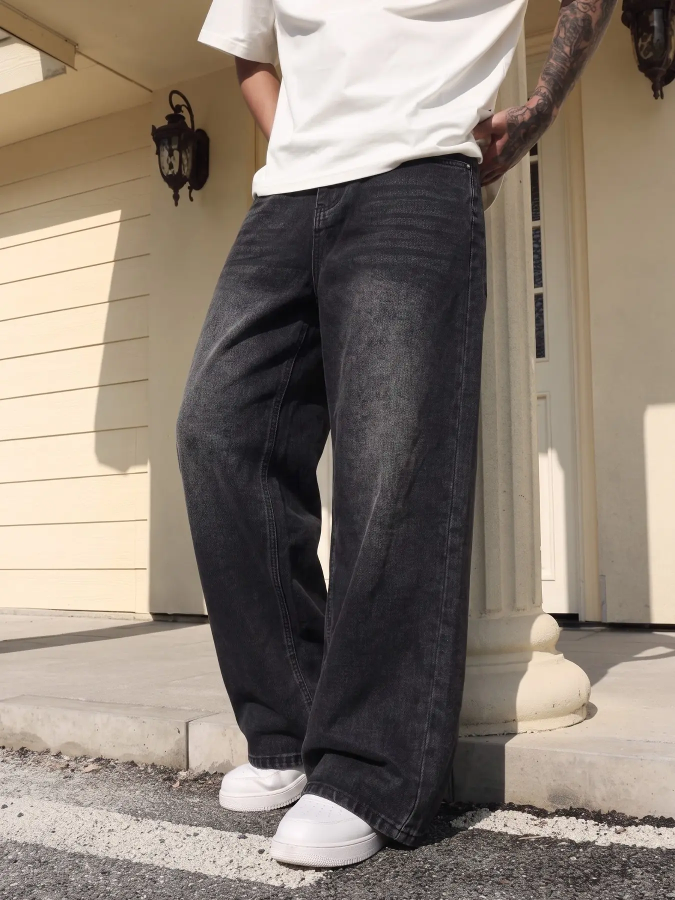 Men's Loose Wide-Leg Denim Jeans, Fashion Casual Long Pants, High-Quality Comfortable Fabric, Suitable for Daily Commute