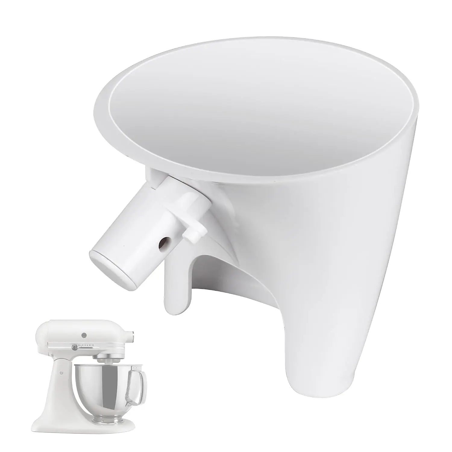 Flour Funnel for Kitchen Aid Mixer, Flour Funnel-Stand Mixer Attachment,for  Mixer Attachments,for Kitchen Aid Artisan Ksm150 5-Quart Tilt- Stand Mixer,for Egg Liquid,Easy Pour