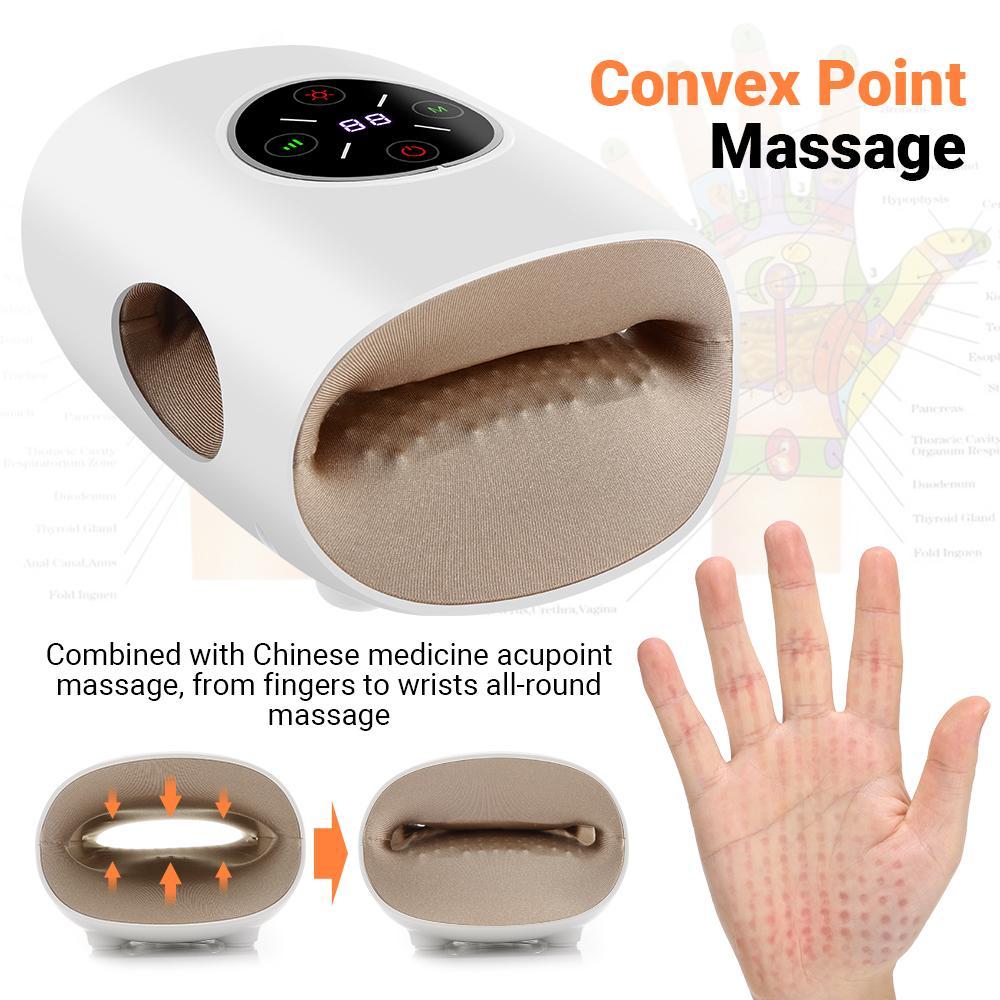 Hot Compress Hand Massager, 1 Box 3 Modes & 5 Levels Hand Massager, Timers Hand Massage Tool for Parents Gift, Electric Massage Machine, USB Rechargeable