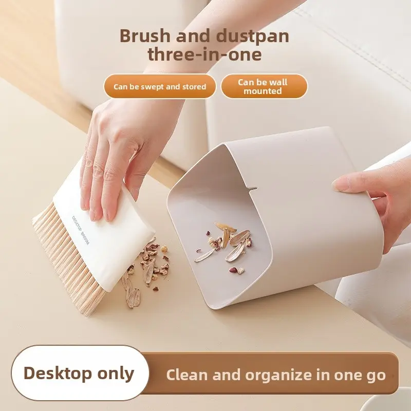 Desktop Mini Broom Set Office Trash Scoop Broom New Cleaning Broom and Dustpan Combo Set Broom With Dustpan