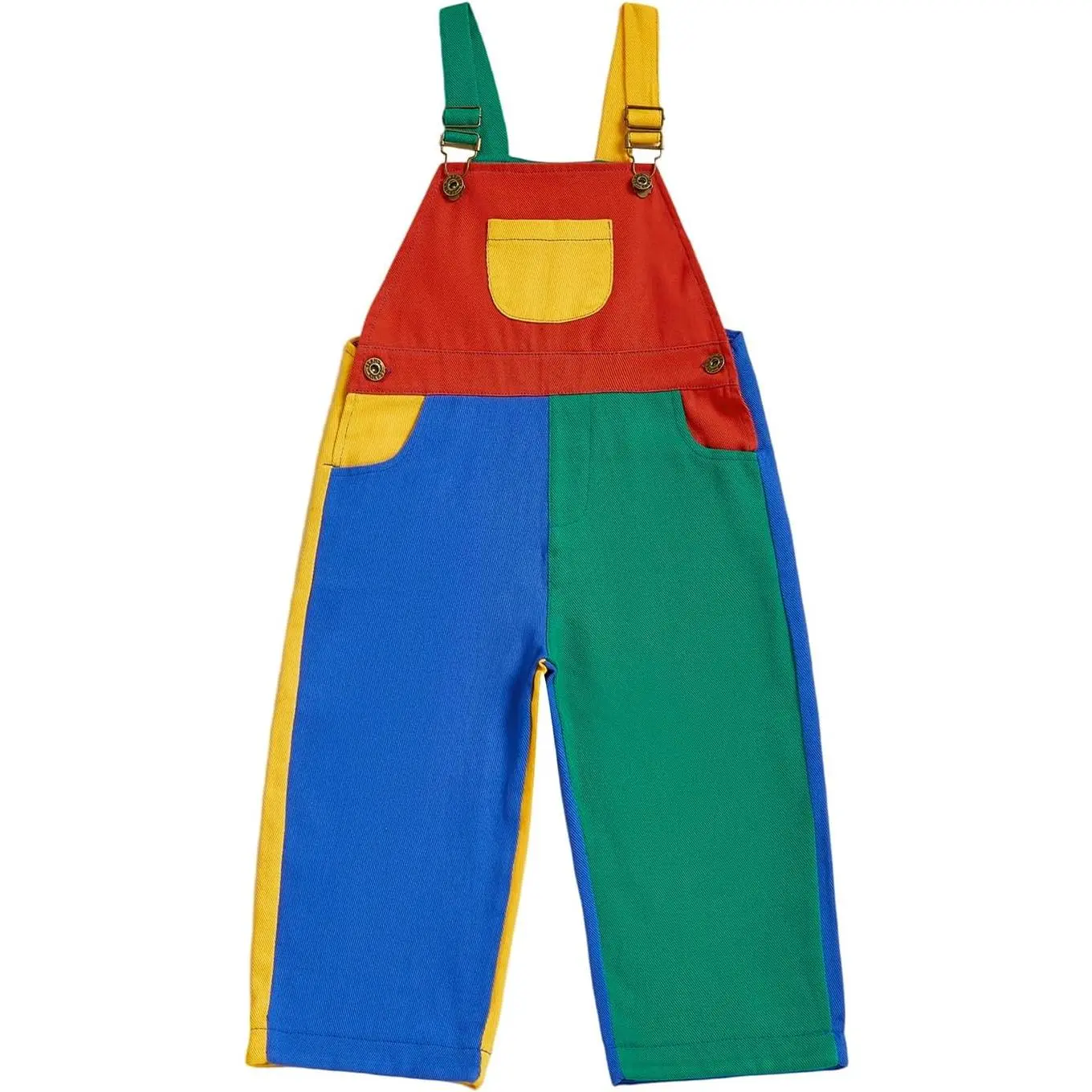 Toddler Kids Baby Boy Girl Contrast Color Overalls Pants Clothes 2T 3T 4T 5T Adjustble Shoulder Strap Romper Workwear New model