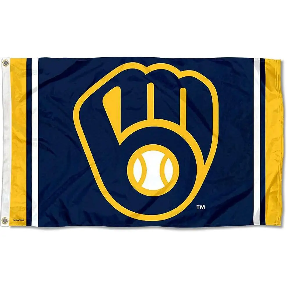 Milwaukee Brewers 3x5 Ft Grommet Flag, Light Banners for Sports Collectible Decoration flags for room