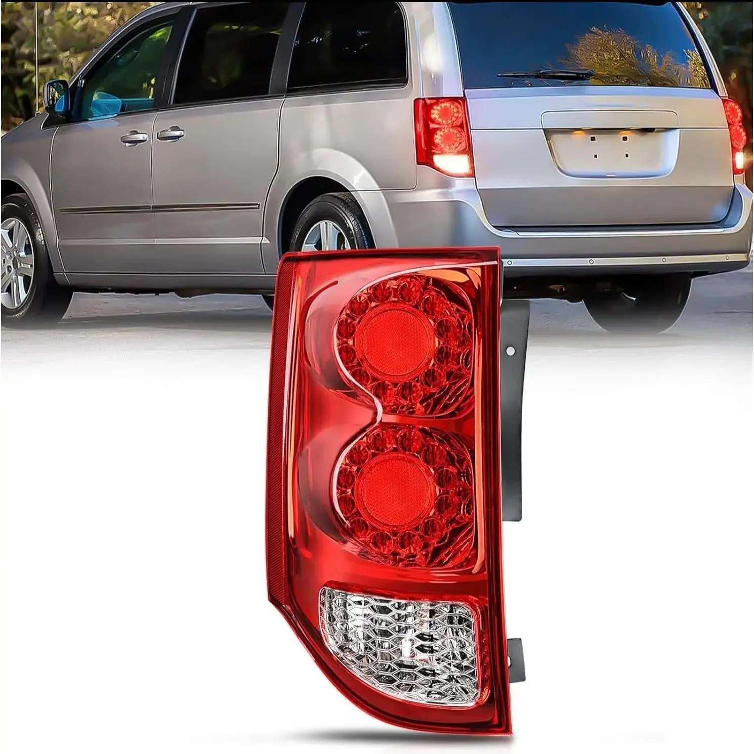 Nilight OE-Style Driver Side Tail Light Assembly - Waterproof, Corrosion Resistant, Plug & Play Installation - for 2011-2020 Dodge Grand Caravan, Boosts Nighttime Visibility, Includes Tail Light Plugs