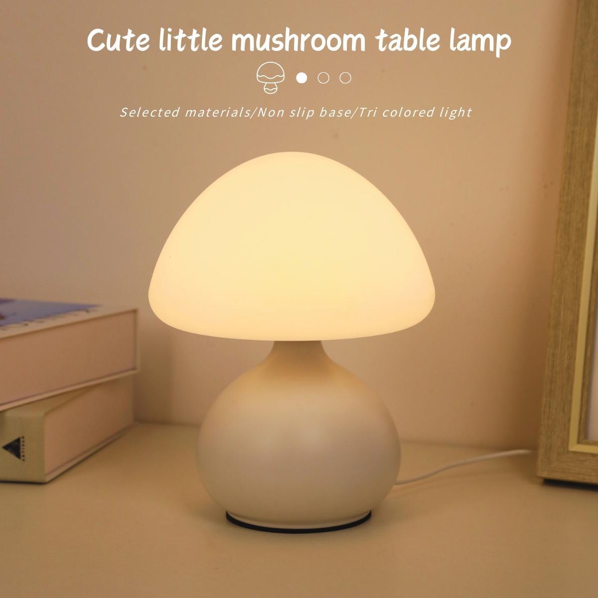 Modern Creative Mushroom Design Table Lamp, USB Powered LED Desk Lamp, Dimmable Soft Light for Home Living Room Bedroom Study Room Decor Indoor Lighting, Led Mood Light