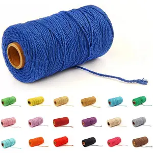 2mm 109 Yard Colored Macrame Cotton Cord for DIY Crafts Plant Hangers Dark Blue