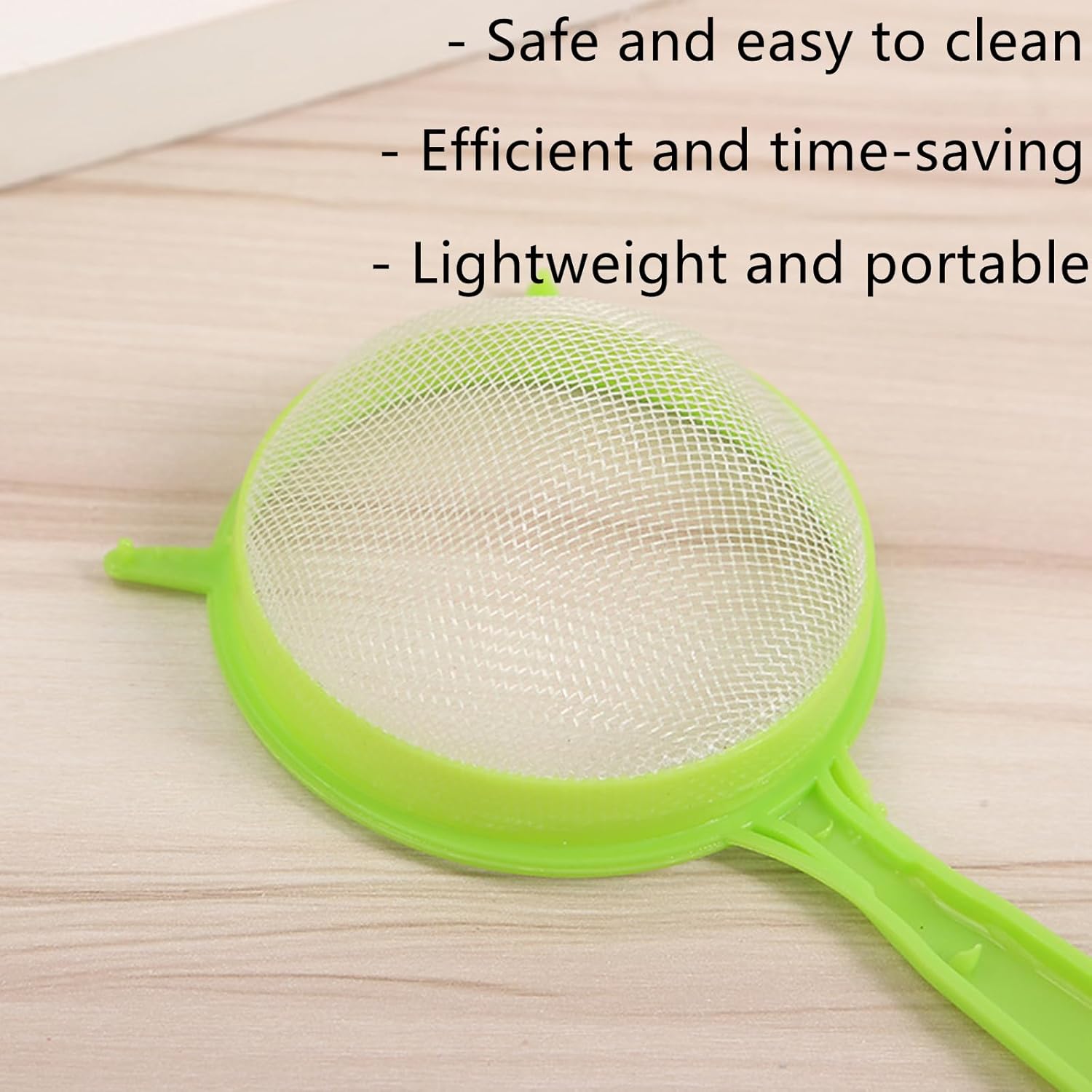 3 Packs Fine Mesh Strainers Plastic Colander Sieve Sifters  Coffee Filter with Long Handle Kitchen Tools for Kitchen Rice Juice Quinoa  Flour Baking, Green